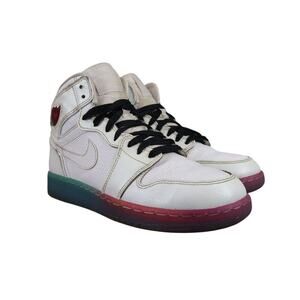 Nike Shoes Kids 5.5 Air Jordan 1 High Premium Sneakers White Gradient Sole Youth